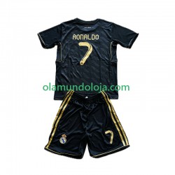 Camisola Real Madrid Cristiano Ronaldo 7 2012 Retro Criança Equipamento Segundo 2011 Manga Curta